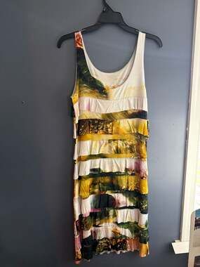 UBU Sheryl Franklin Artist Series 'Spring's Promise' Tiered Ruffle Tank Dress